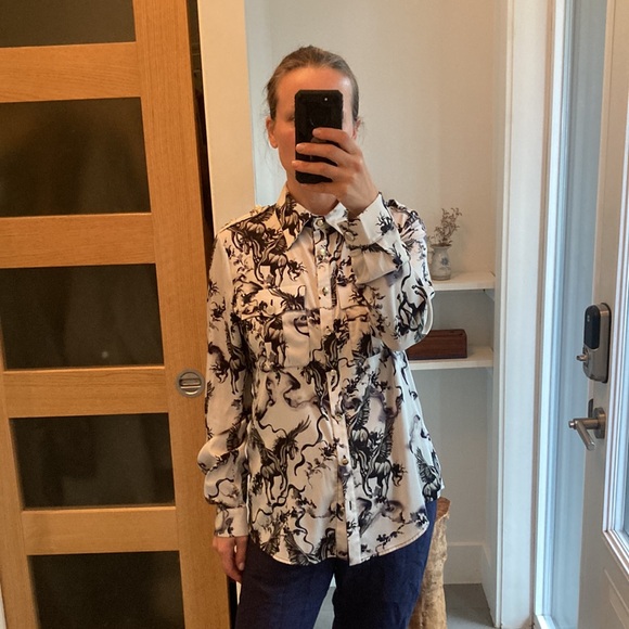 BABYLON / W LES FEMMES Pegasus horse blouse size 44 - Picture 12 of 13